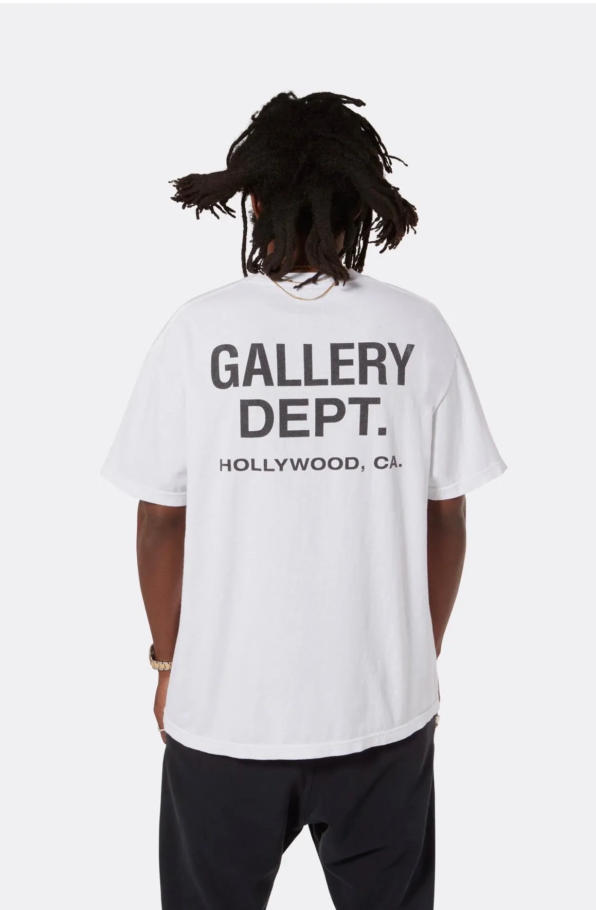 GALLERY DEPT. SOUVENIR TEE English LOGO commemorative basic short-sleeved white S-XL original consistent cotton and linen cylindrical fabric high poundage 230g fabric accessories matching correct version